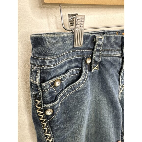 Rock Revival Kate Skinny Woman 28X30  Western Thick Stitch Flap Dark Stretch - Picture 3 of 7